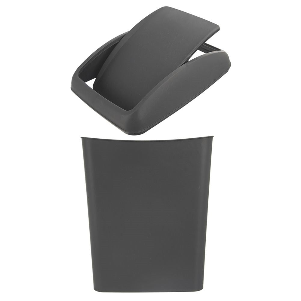 Dustbin 5L, dark gray plastic, hinged lid