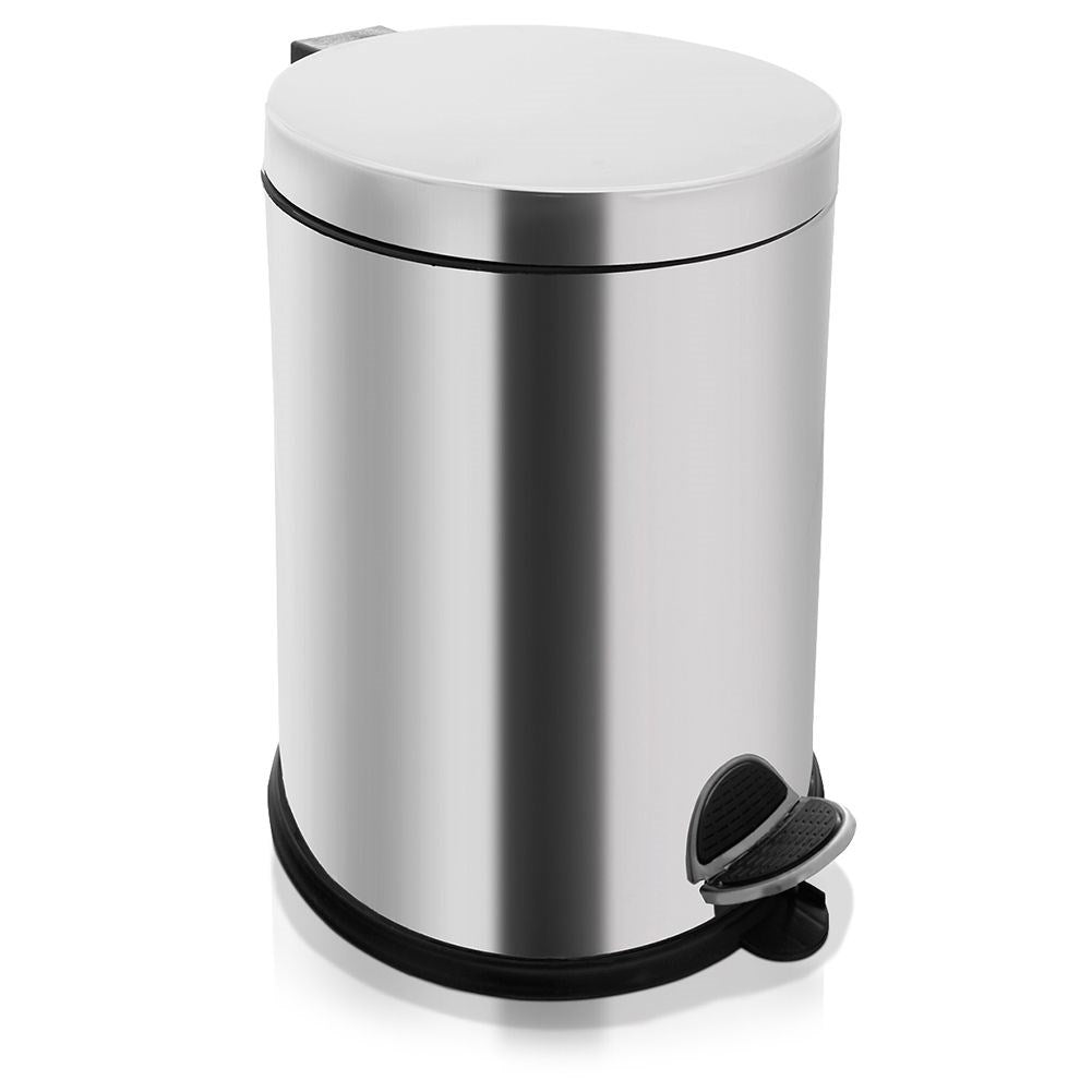 Dustbin 9.5L stainless steel with pedal and plastic container