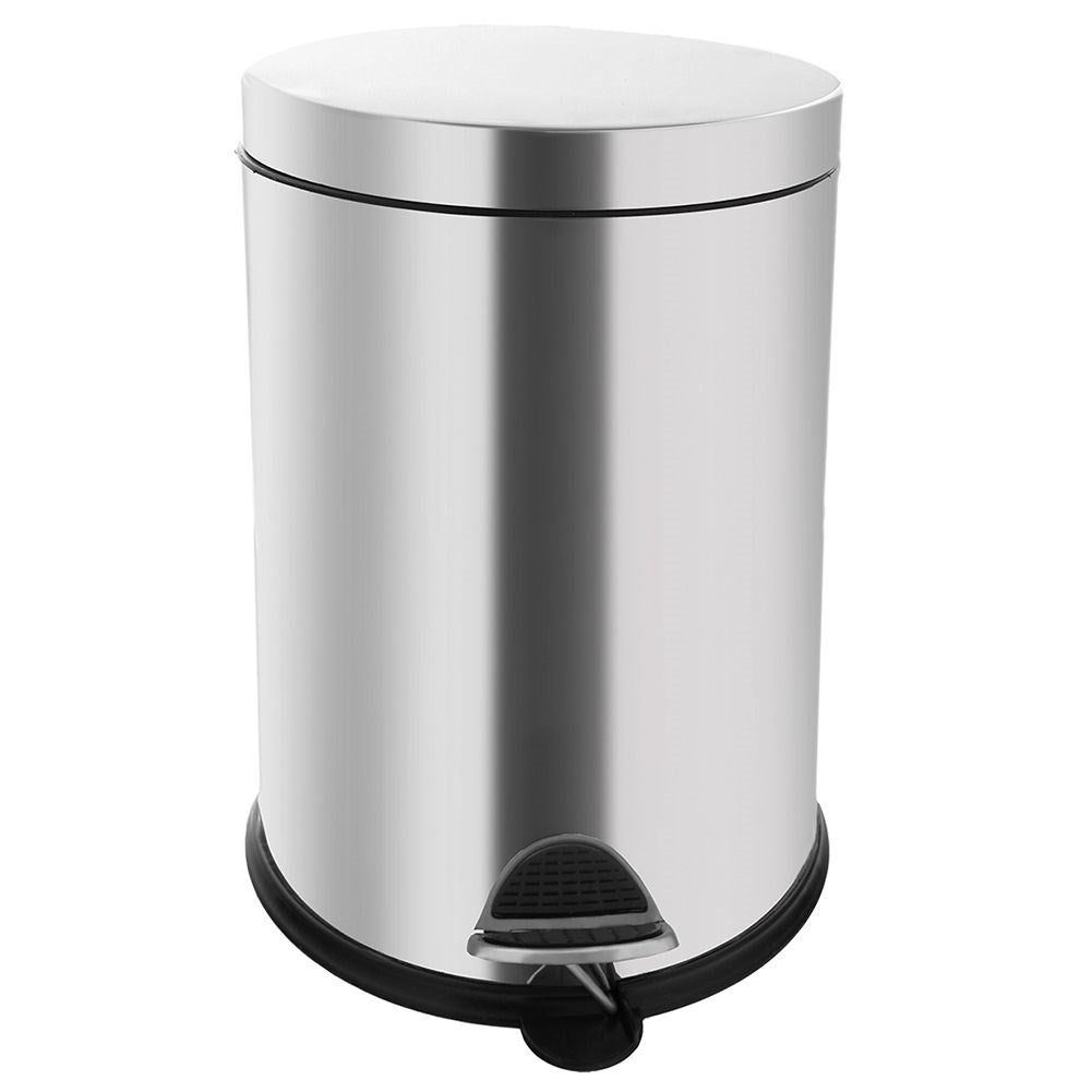 Dustbin 9.5L stainless steel with pedal and plastic container