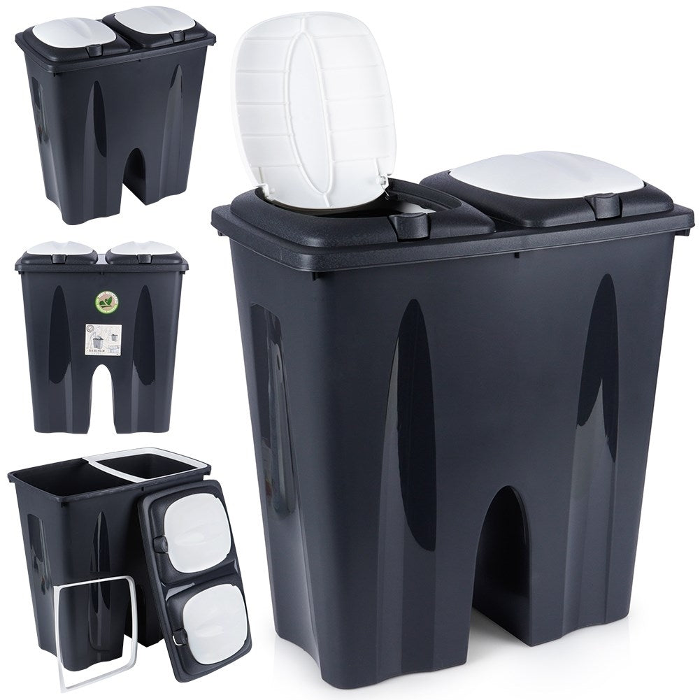 Dustbin for Waste Sorting with Two Compartments, 25L