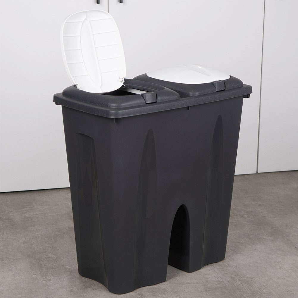 Dustbin for Waste Sorting with Two Compartments, 25L