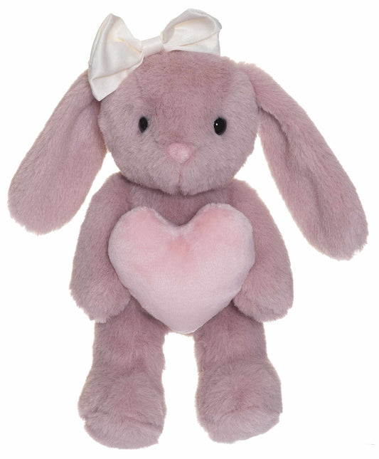 Dusty Pink Bunny Plush Toy with Heart, 20 cm