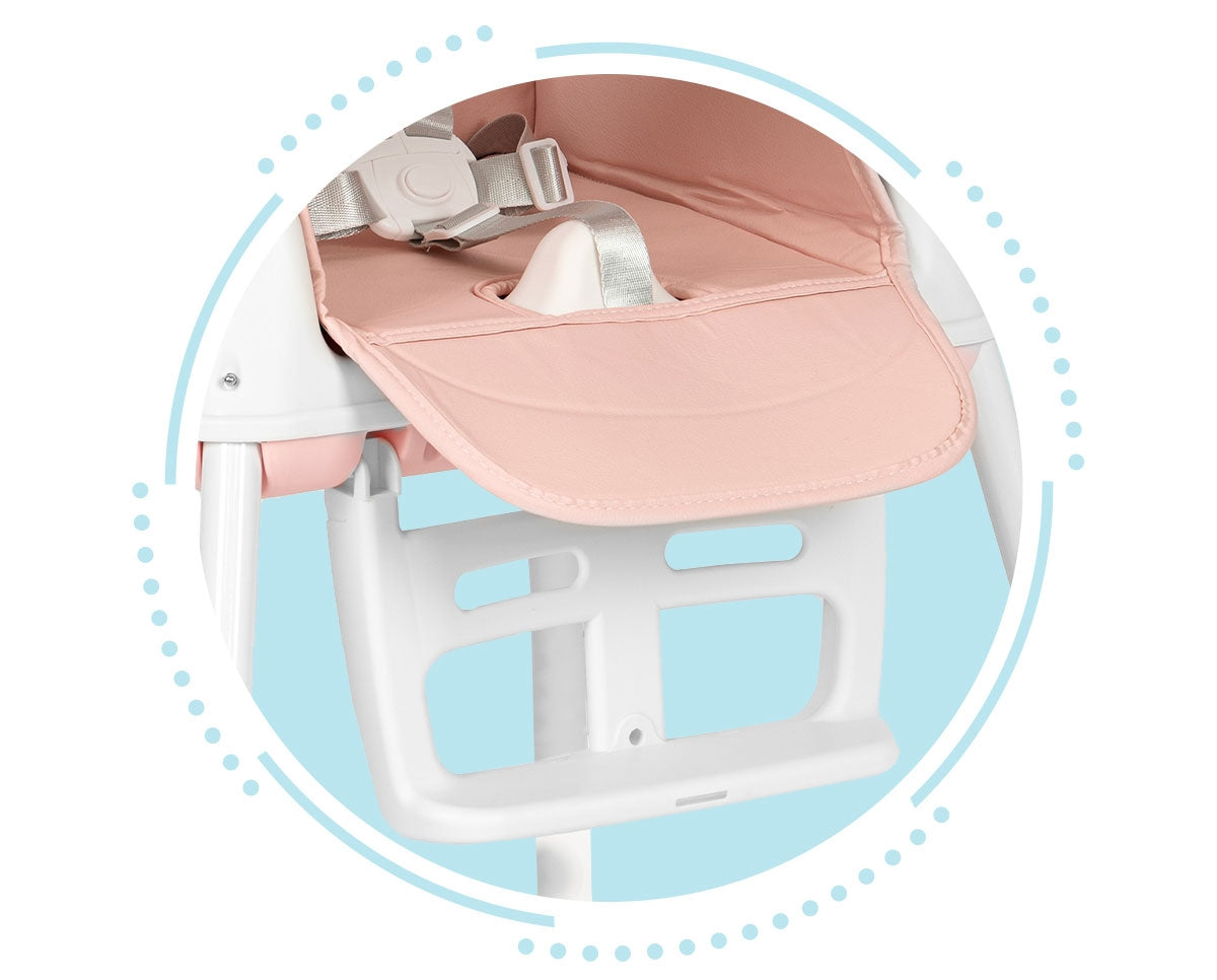 ECOTOYS 3-in-1 foldable children's feeding chair pink