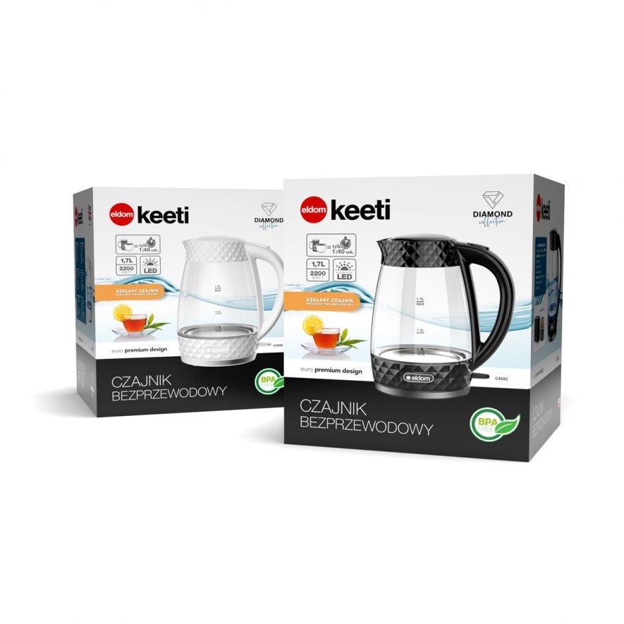 ELDOM C480C electric kettle 2200 W Black