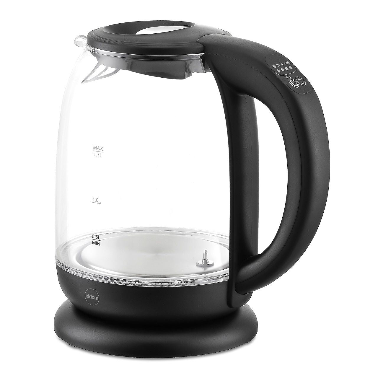 ELDOM C510 black kettle with temperature control, 1.7 L
