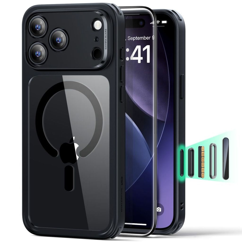 ESR Classic Hybrid MagSafe Set Case & Screen Protector for iPhone 17 Pro Max - Clear Black