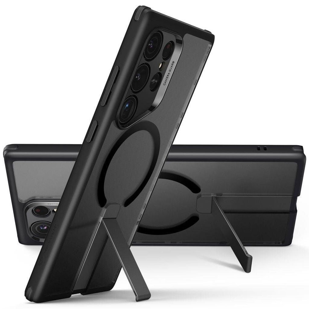 ESR Flickstand Boost Halolock case for Samsung Galaxy S24 Ultra - Transparent and Black