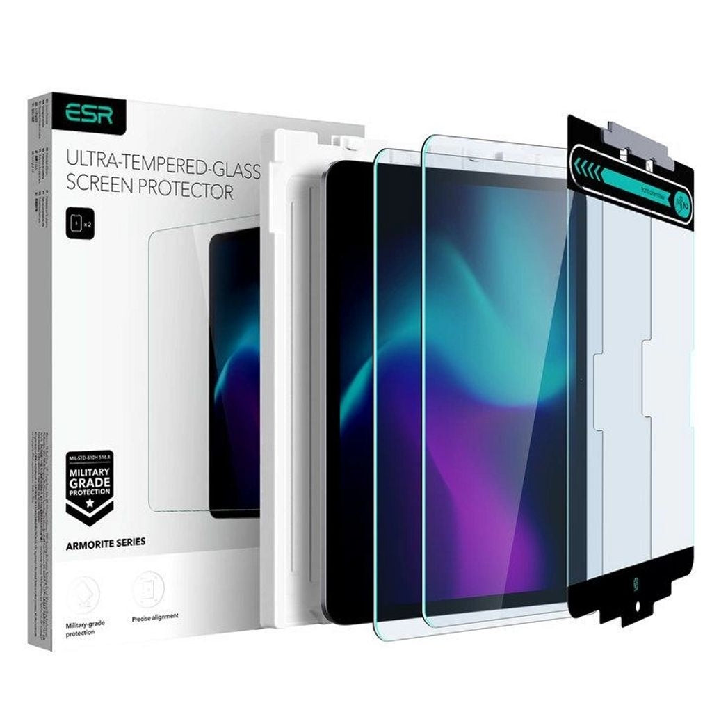 ESR iPad Pro 11" 2024 Armorite tempered glass screen protector, 2-pack