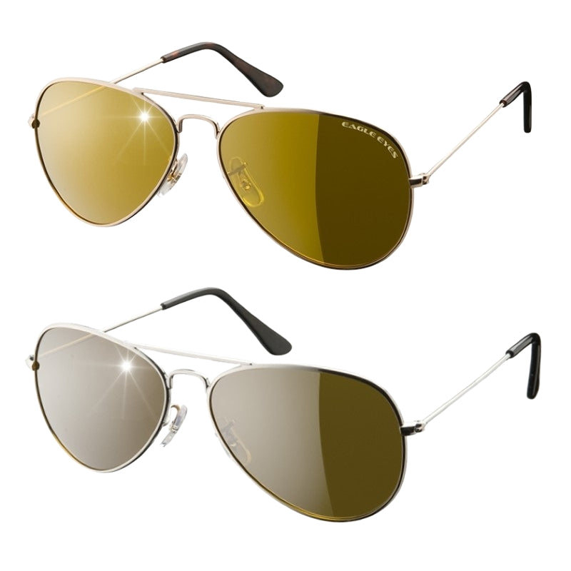 Eagle Eyes - Pilot Sunglasses set of 2 - silver/gold