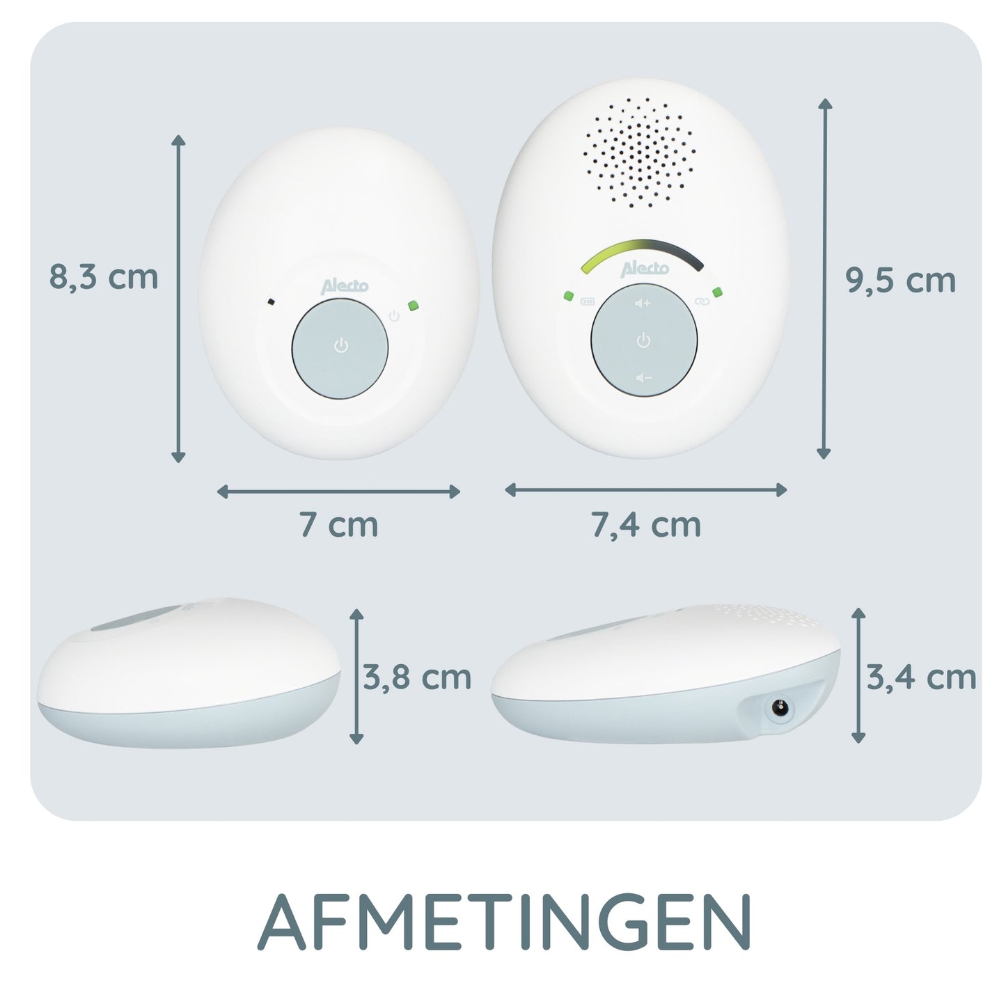 Eco DECT Baby Monitor, White/Blue, Crystal Clear Sound