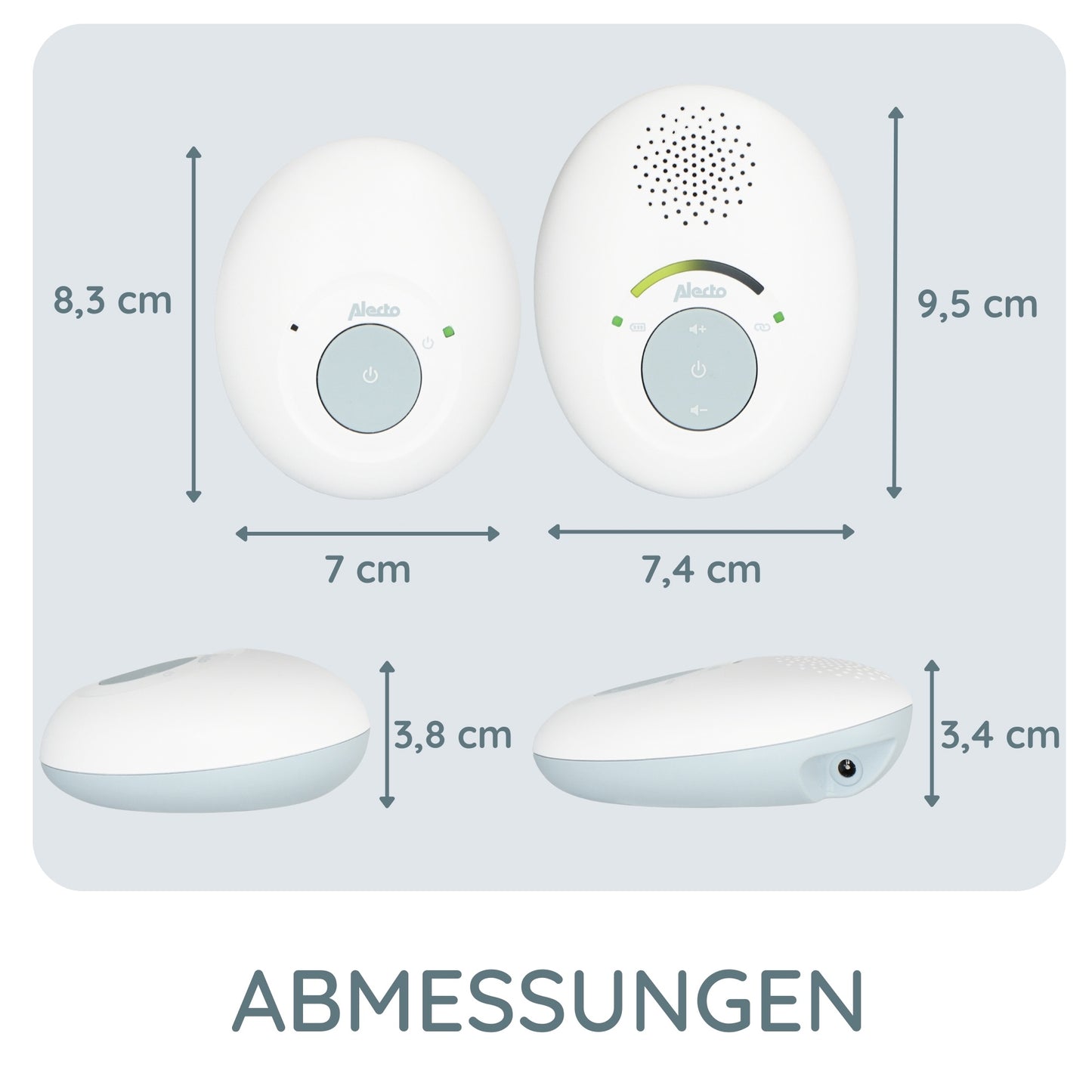 Eco DECT Baby Monitor, White/Blue, Crystal Clear Sound