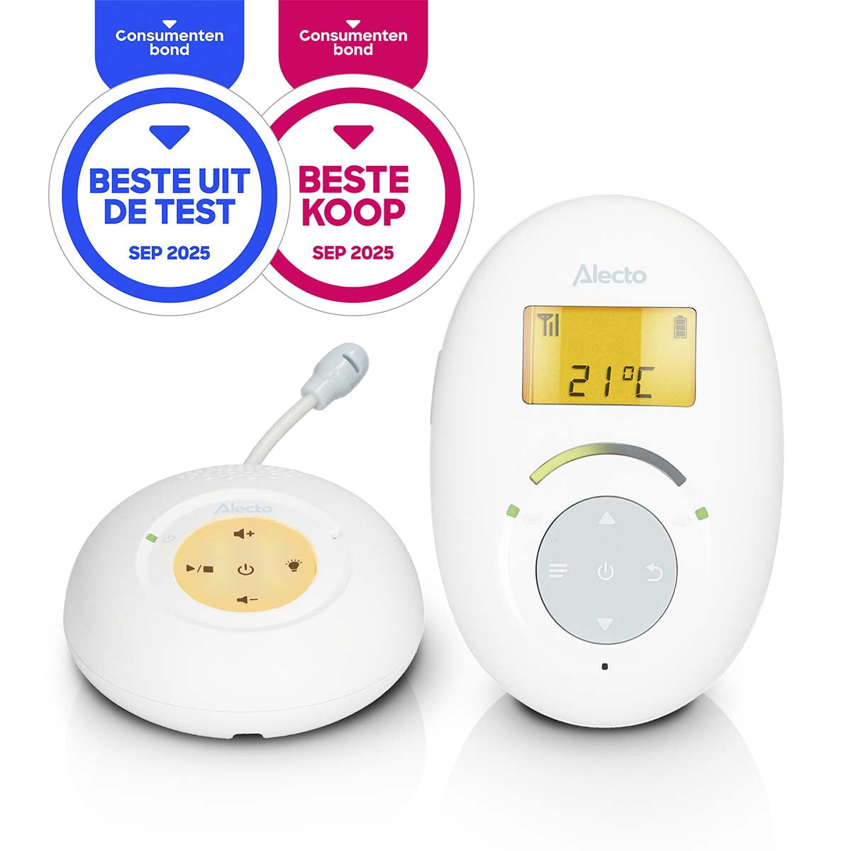 Eco DECT Baby Monitor, White/Blue, Crystal Clear Sound