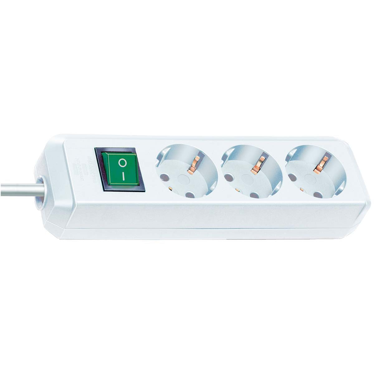 Eco-Line 3-way branch socket (Socket block with higher contact protection, Switch, 1.50 m cable) White TYPE F
