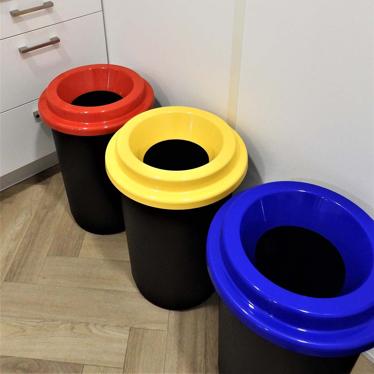 Eco Recycling Bin 50L - Plastic, White, Round Design