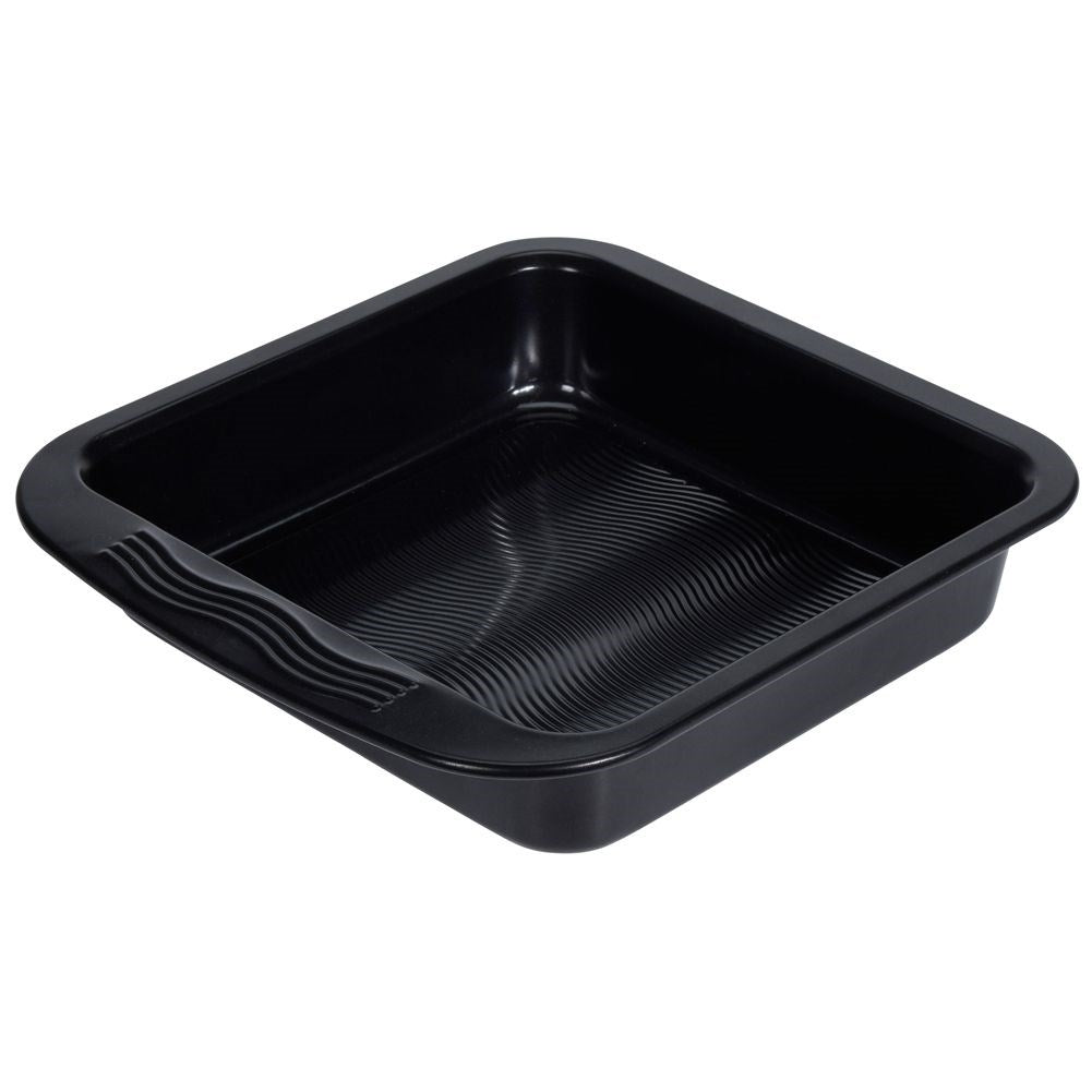Eco-friendly baking form with wavy bottom and comfortable handle