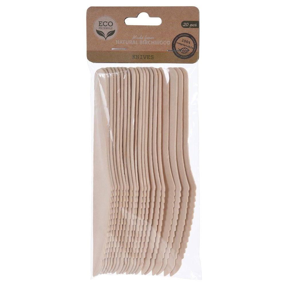 Eco-friendly disposable knives 20-pack for picnic and garden