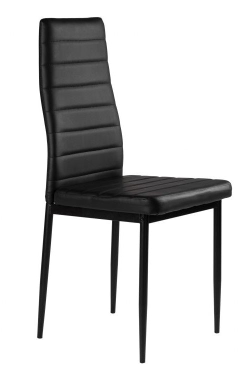 Eco-leather chairs for living room and dining room, set of 4, black, ModernHome