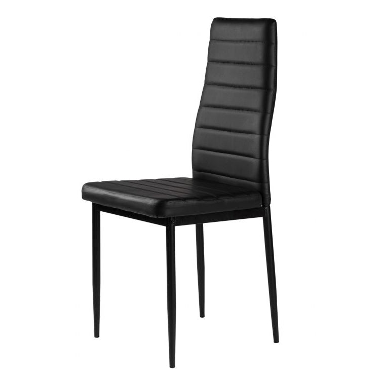 Eco-leather chairs for living room and dining room, set of 4, black, ModernHome