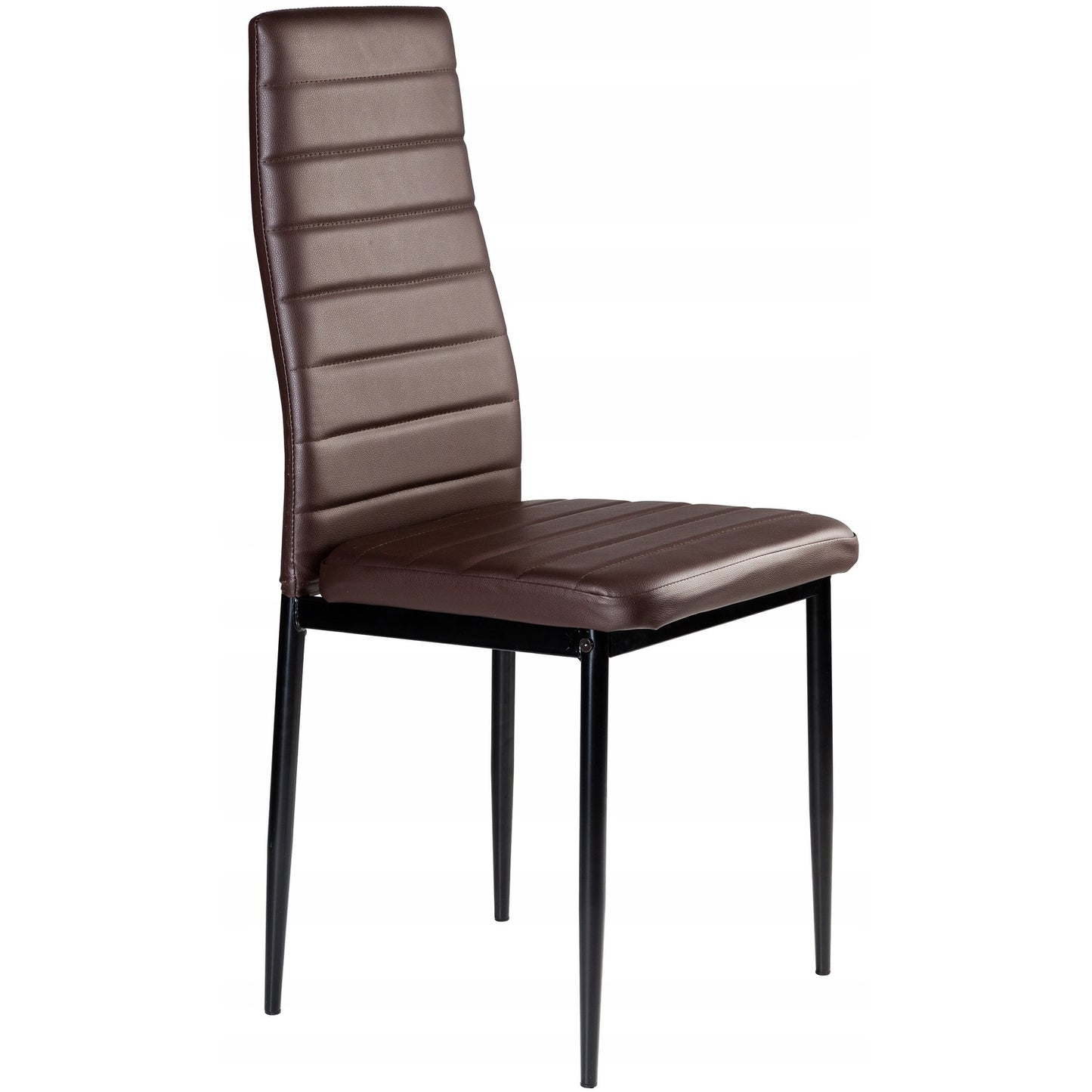 Eco-leather chairs for living room and dining room, set of 4, brown, ModernHome