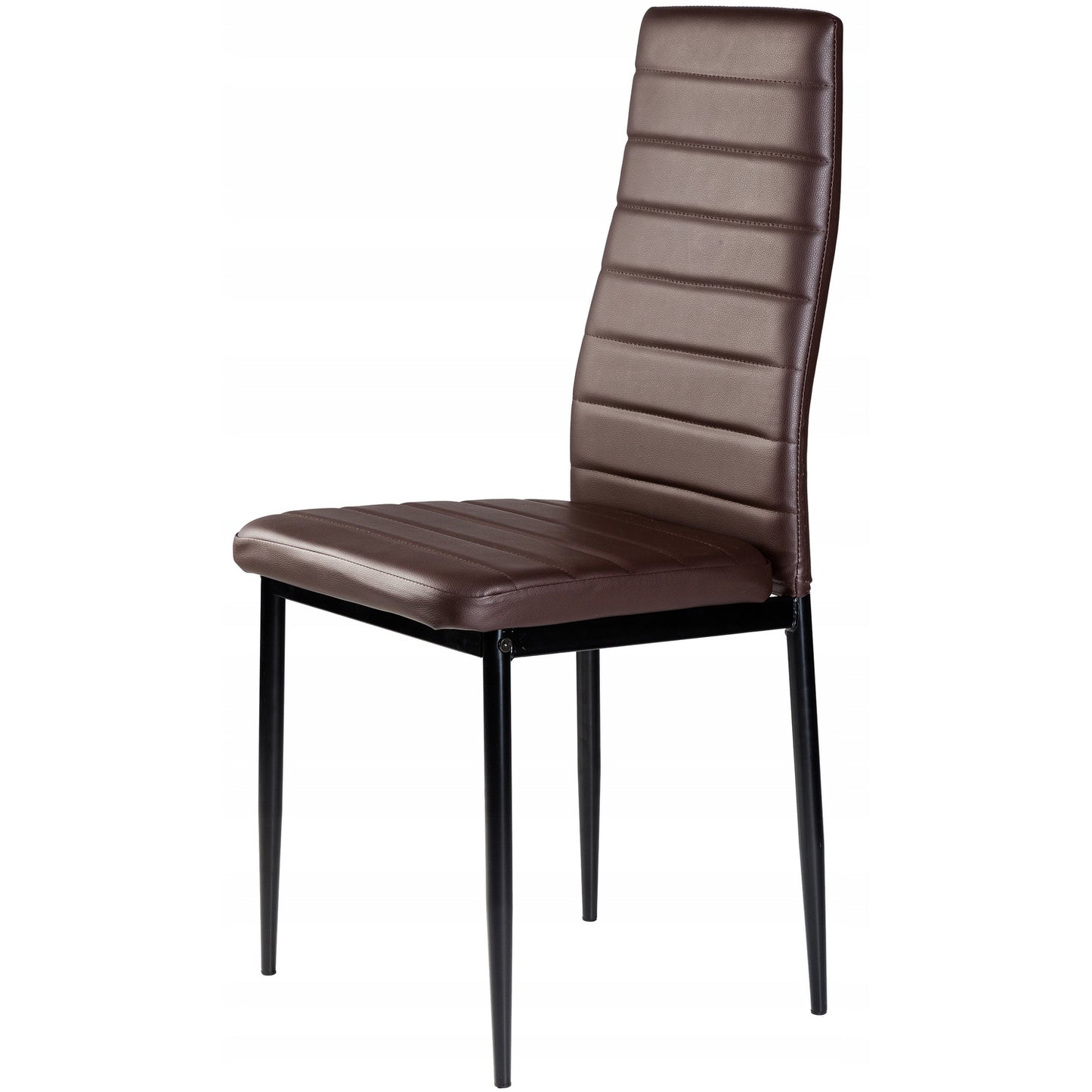 Eco-leather chairs for living room and dining room, set of 4, brown, ModernHome