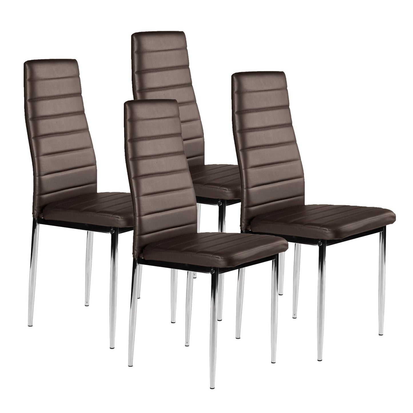 Eco-leather chairs for the living room and dining room, 4 pcs. chrome bronze
