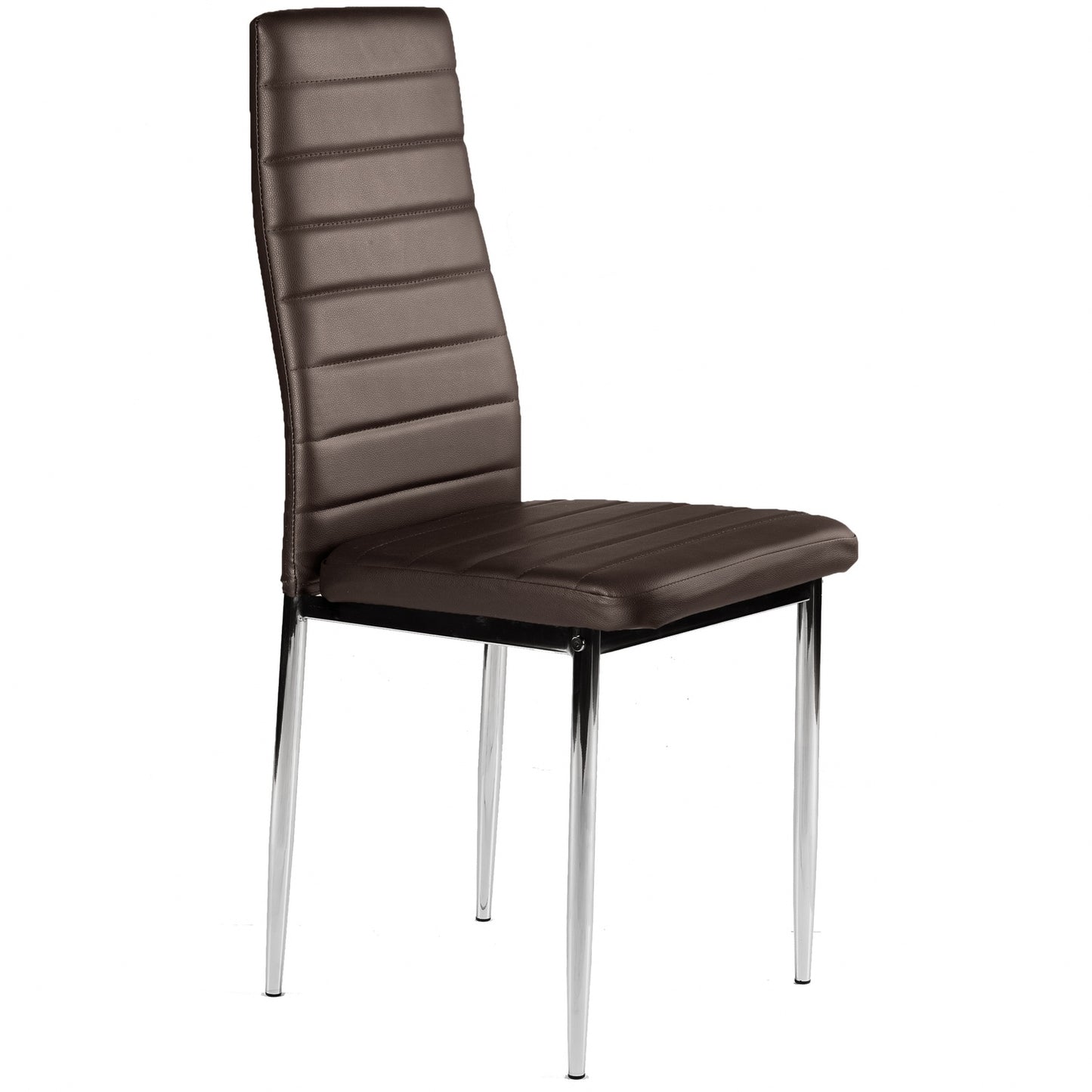 Eco-leather chairs for the living room and dining room, 4 pcs. chrome bronze