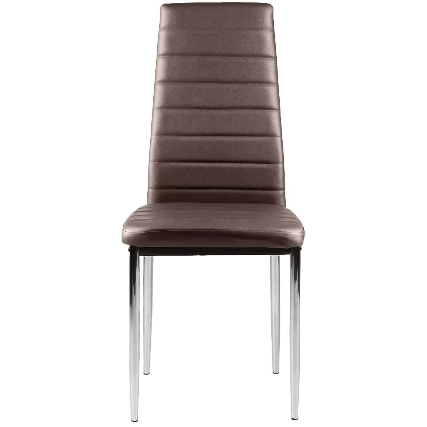 Eco-leather chairs for the living room and dining room, 4 pcs. chrome legs, brown