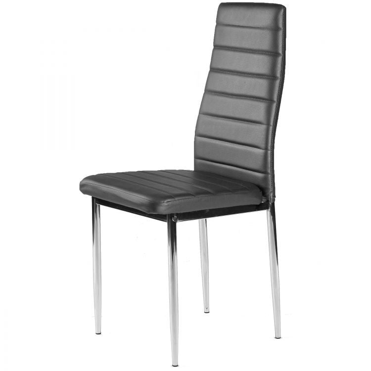 Eco-leather chairs for the living room and dining room, 4 pcs. chrome legs, gray