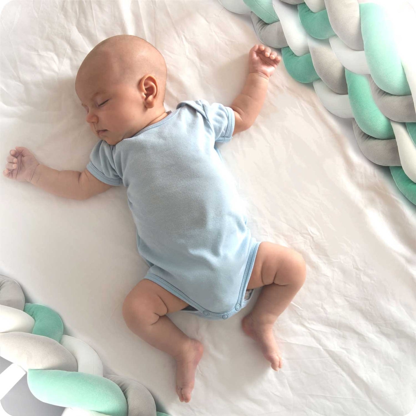 Edge protection for cot Ricokids 2m - mint grey