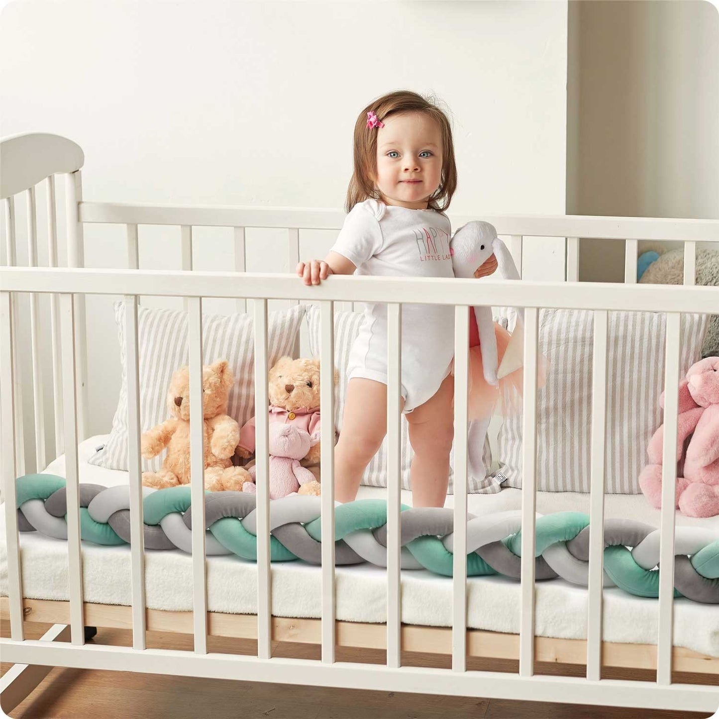 Edge protection for cot Ricokids 2m - mint grey