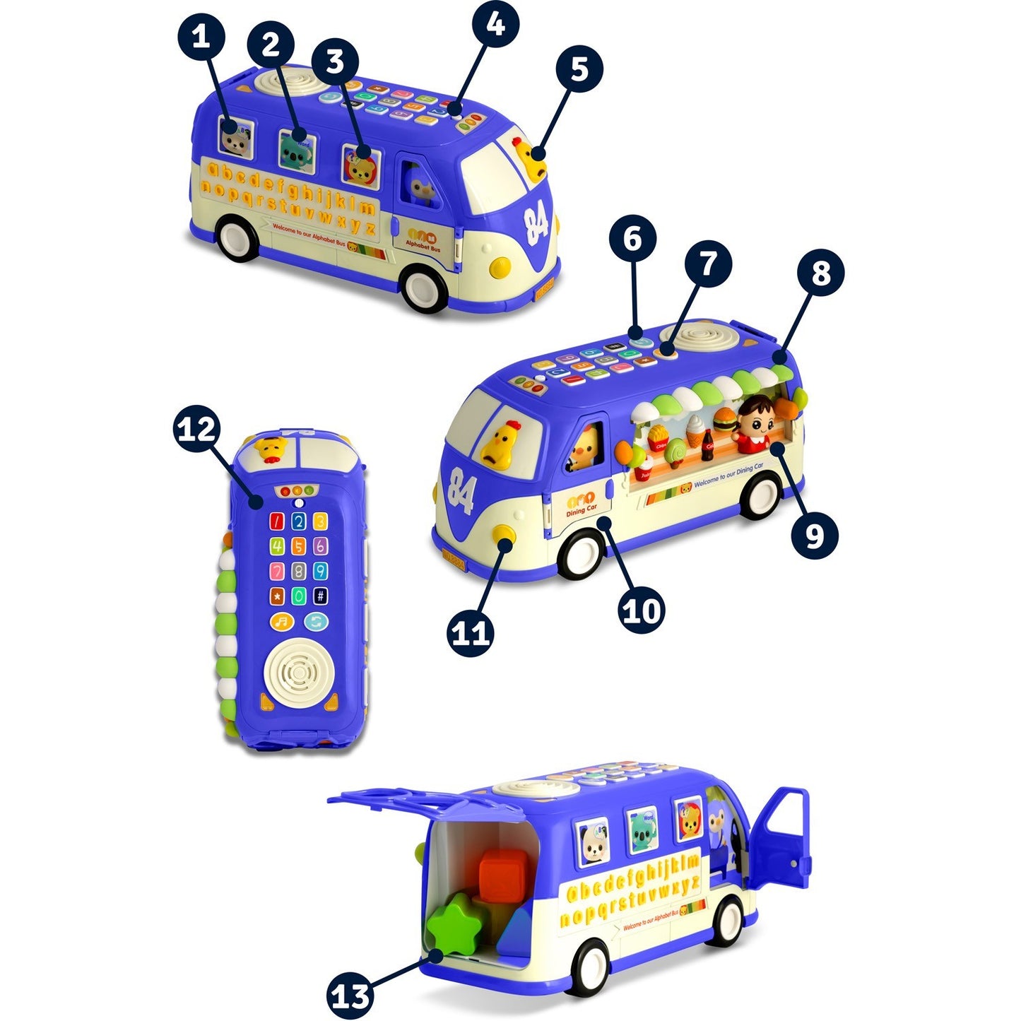 Educational Toy - Blue Bus RK-741 from Ricokids