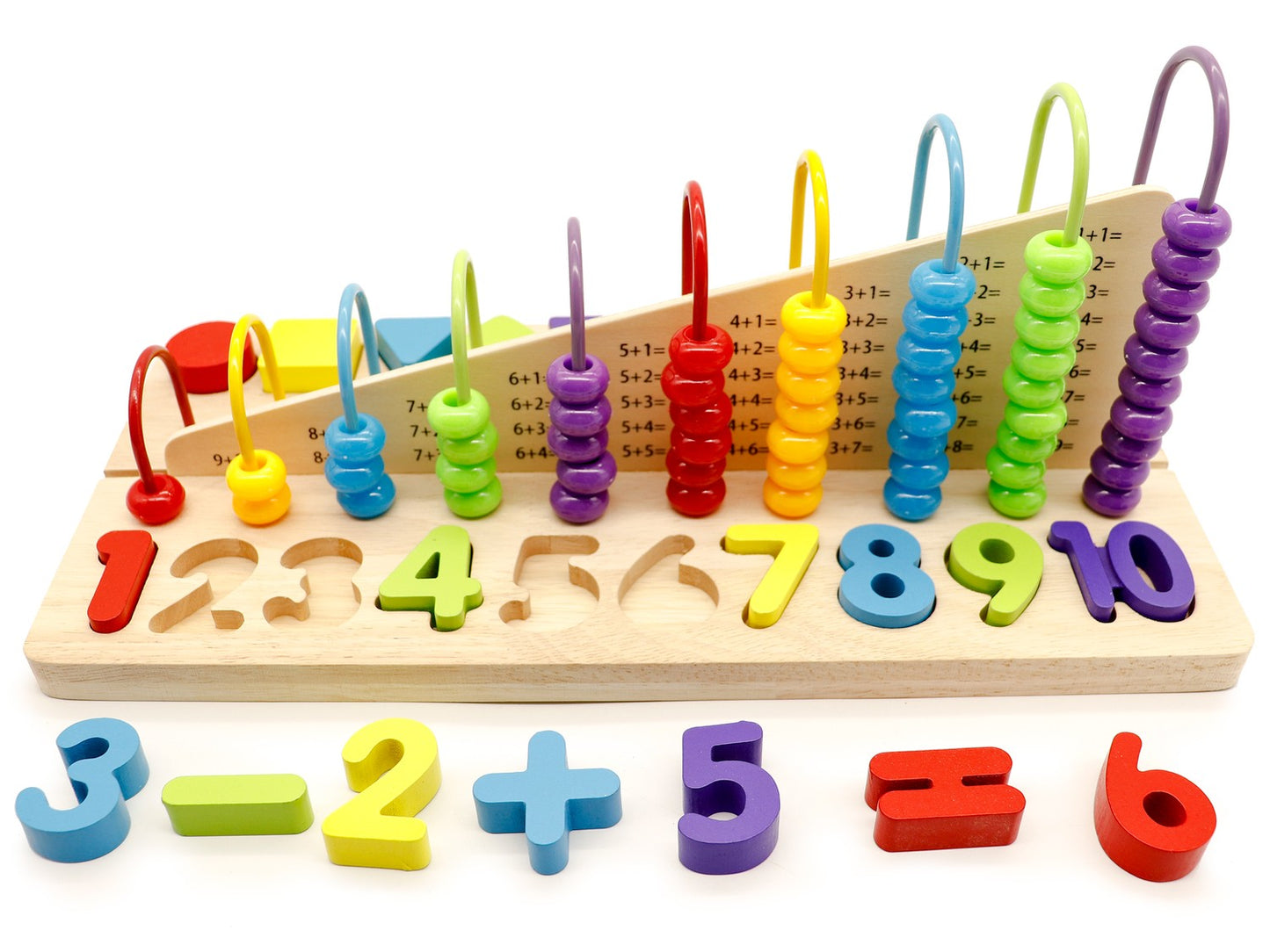 Educational abacus + wooden numbers Ecotoys
