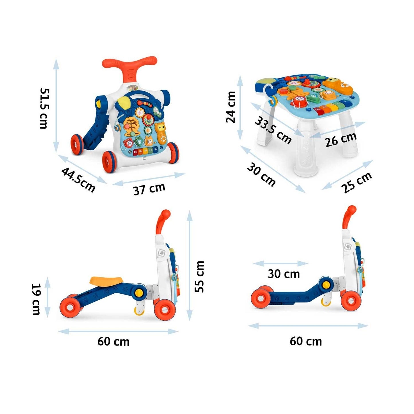Educational activity table 4-in-1 Ricokids blue 781900