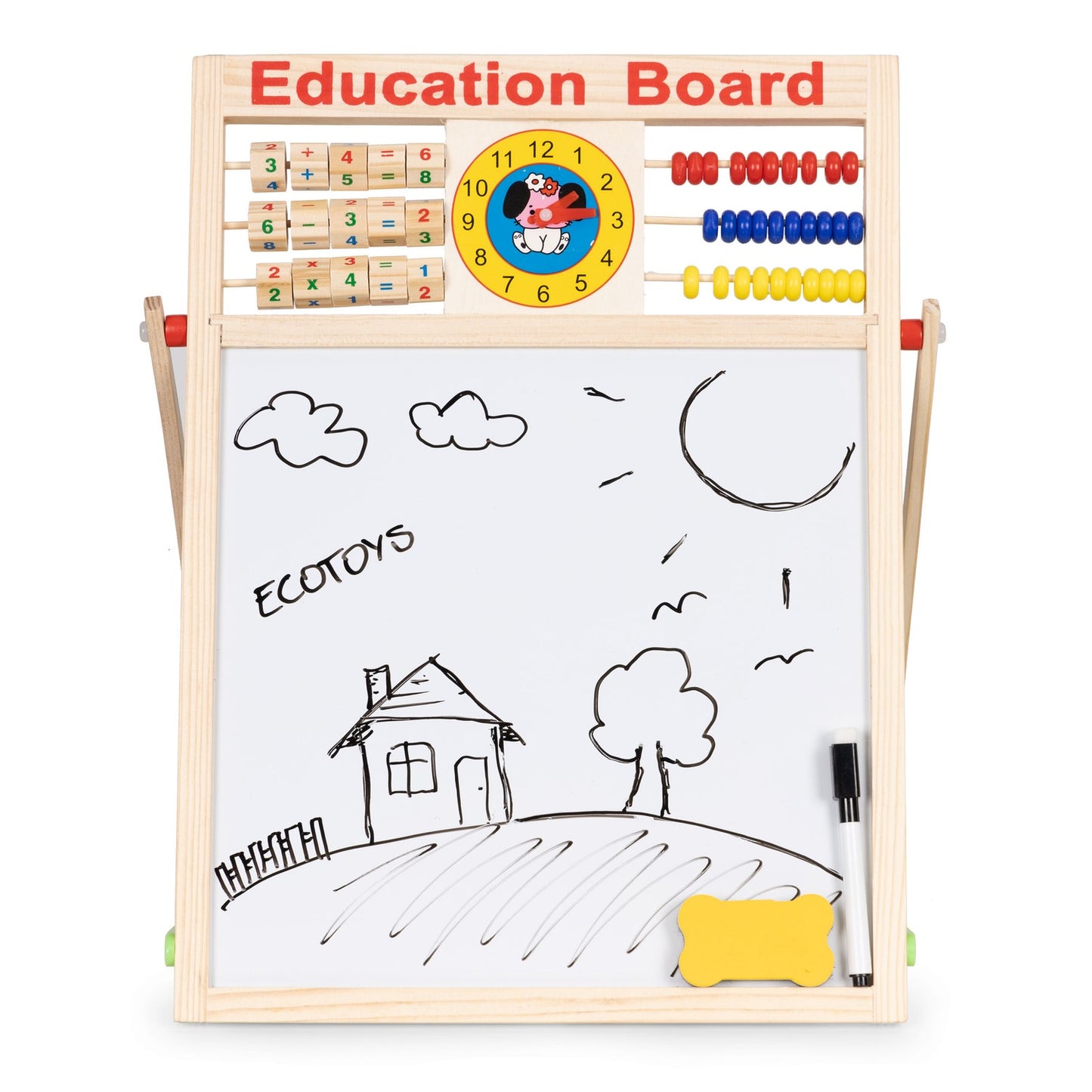 Educational board 2in1 magnetic chalk abacus