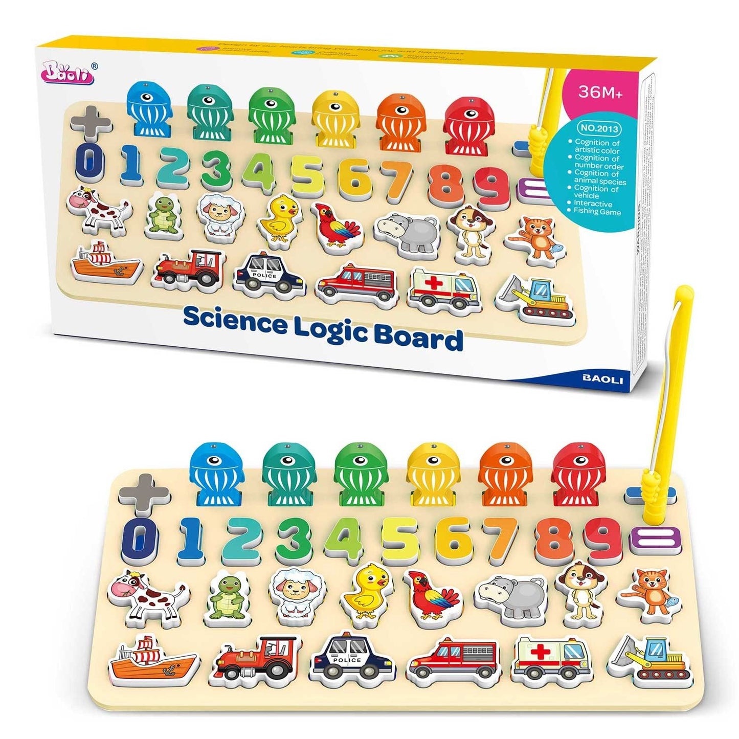 Educational board with numbers, animals and vehicles Ricokids 781400