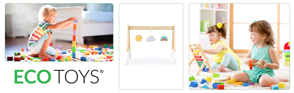 Educational gymnastic wooden stand + toys