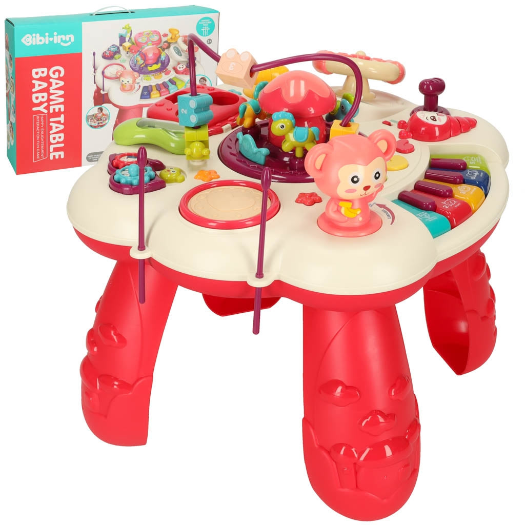 Educational interactive table for children with sound red