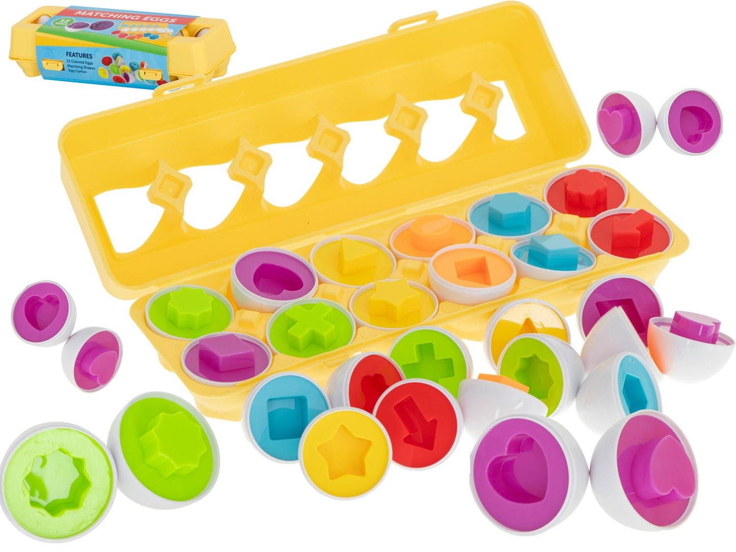 Educational jigsaw puzzle sorter match egg shapes 12pcs
