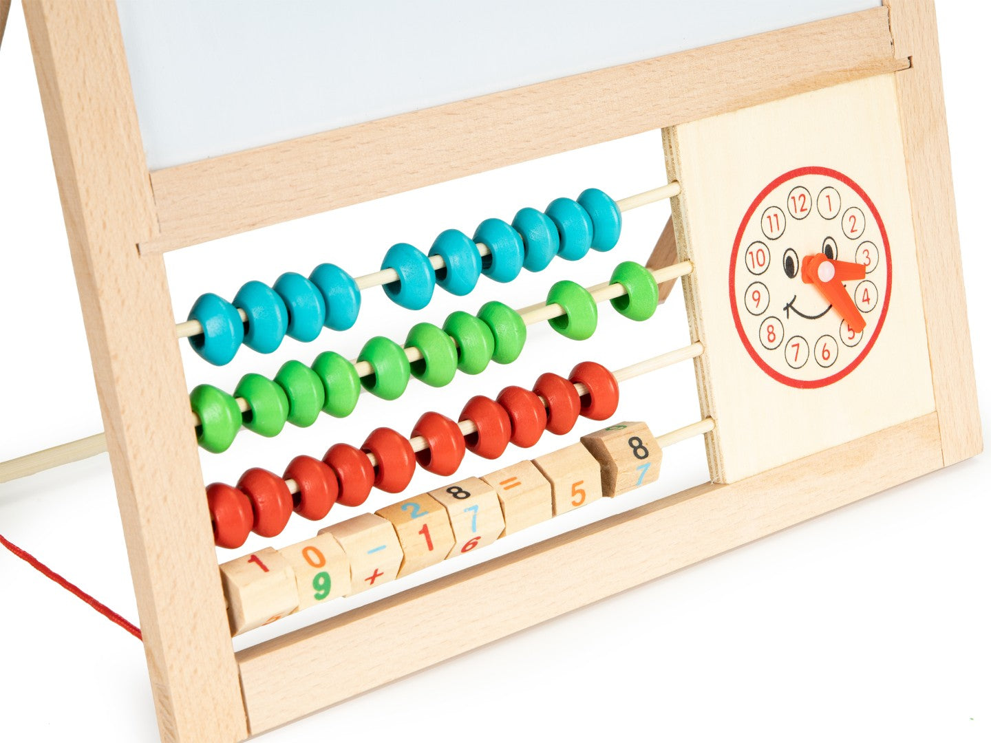 Educational magnetic board with numbers and abacus