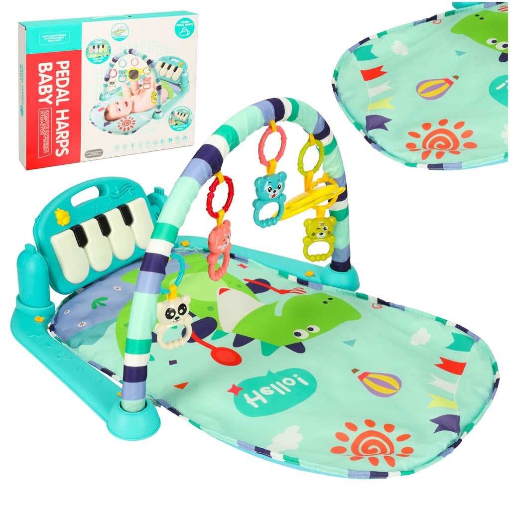 Educational mat for babies piano with rattles