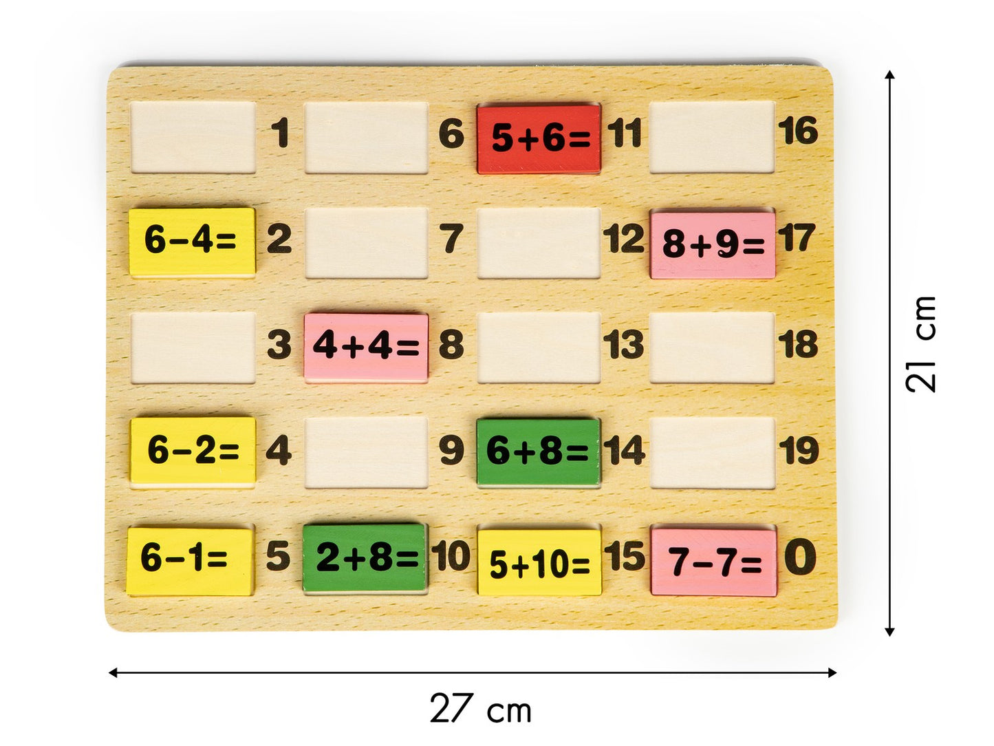 Educational mathematucal blocks with dominoes blackboard