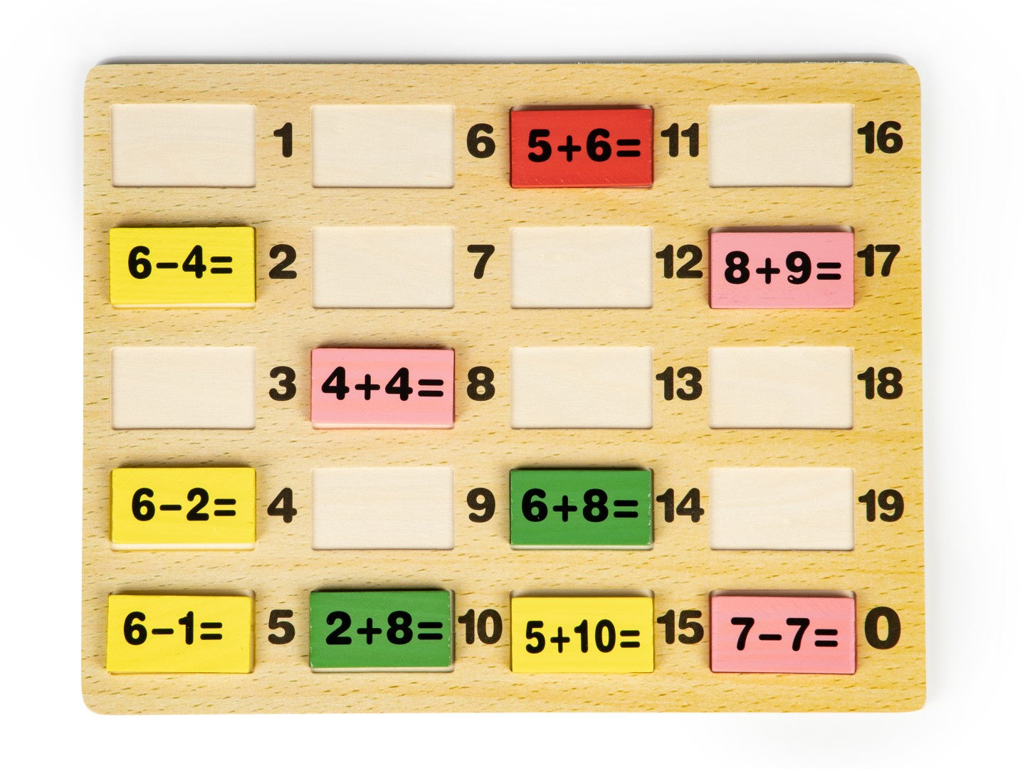 Educational mathematucal blocks with dominoes blackboard