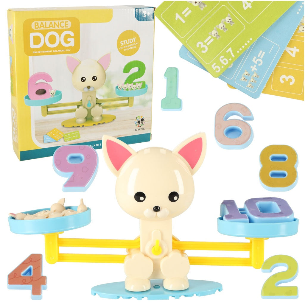 Educational scales learning to count dog mini