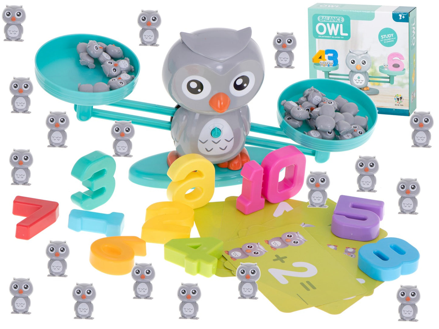 Educational scales learning to count owl large