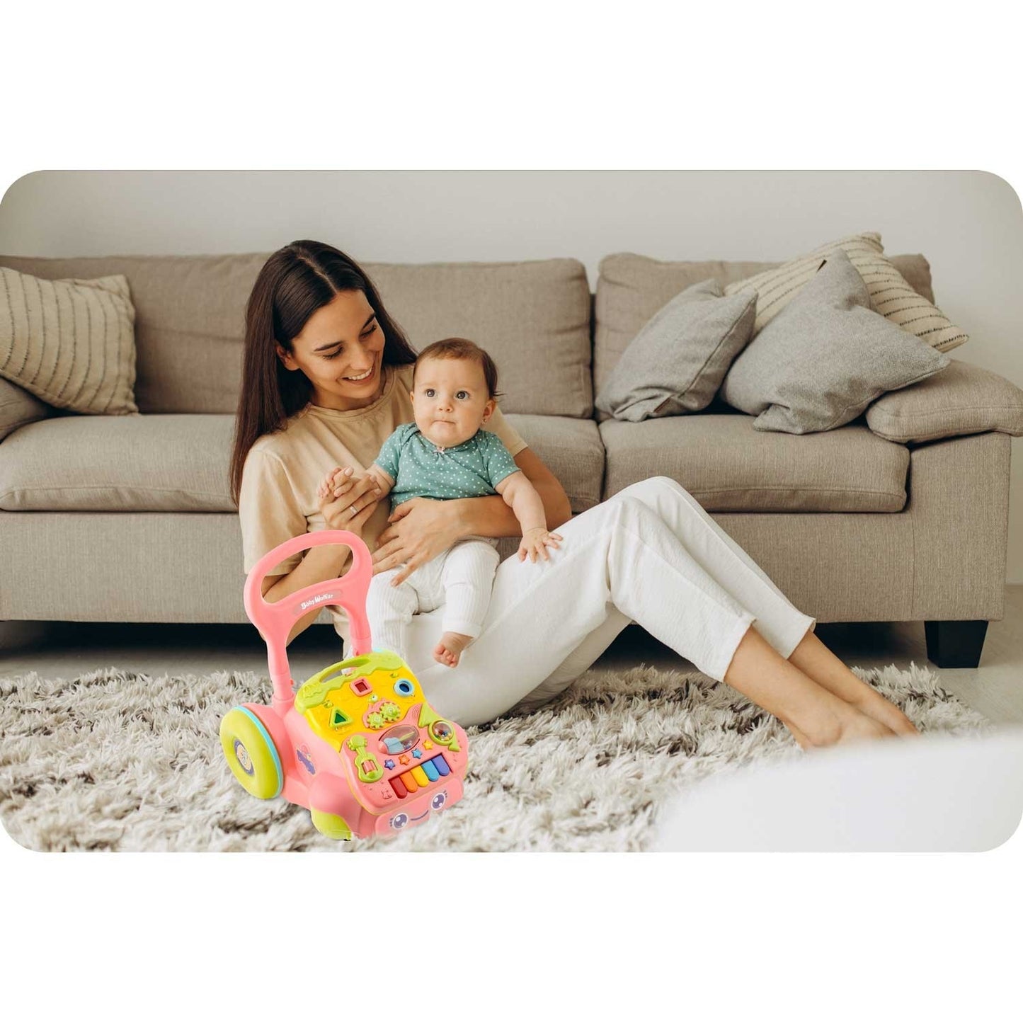 Educational walker with music 2-in-1 RK-744 Ricokids pink