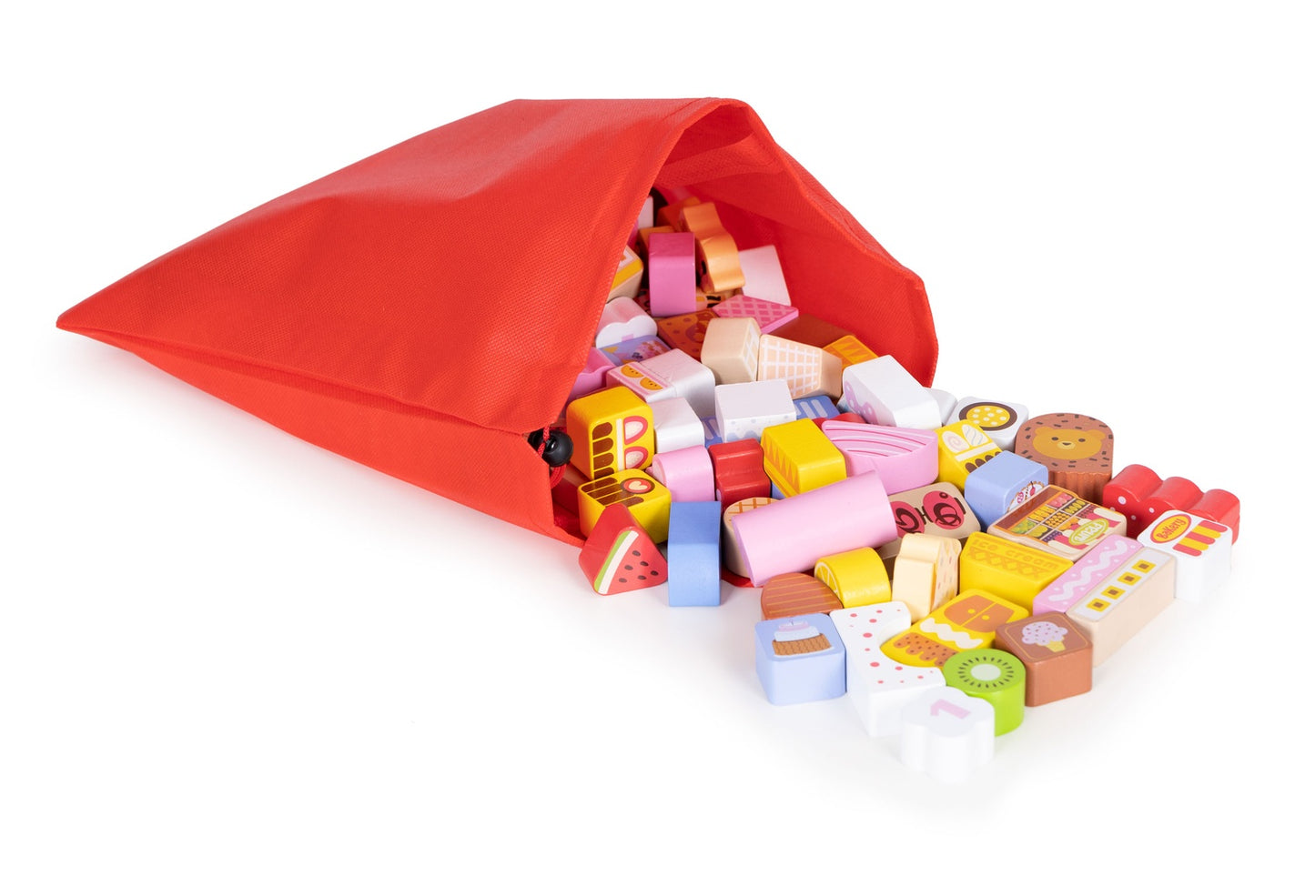 Educational wooden blocks set - Candy city 116 pcs.