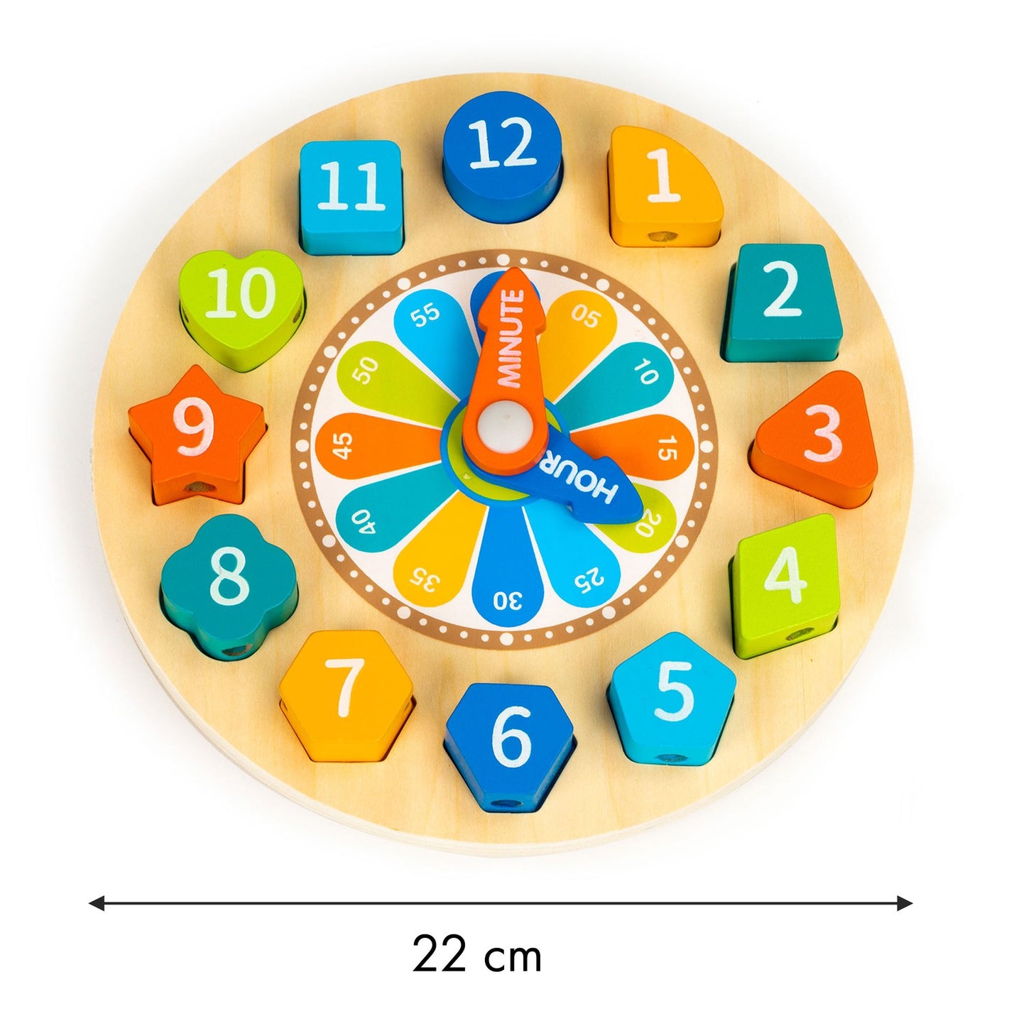 Educational wooden sorter clock 3in1 luminescent