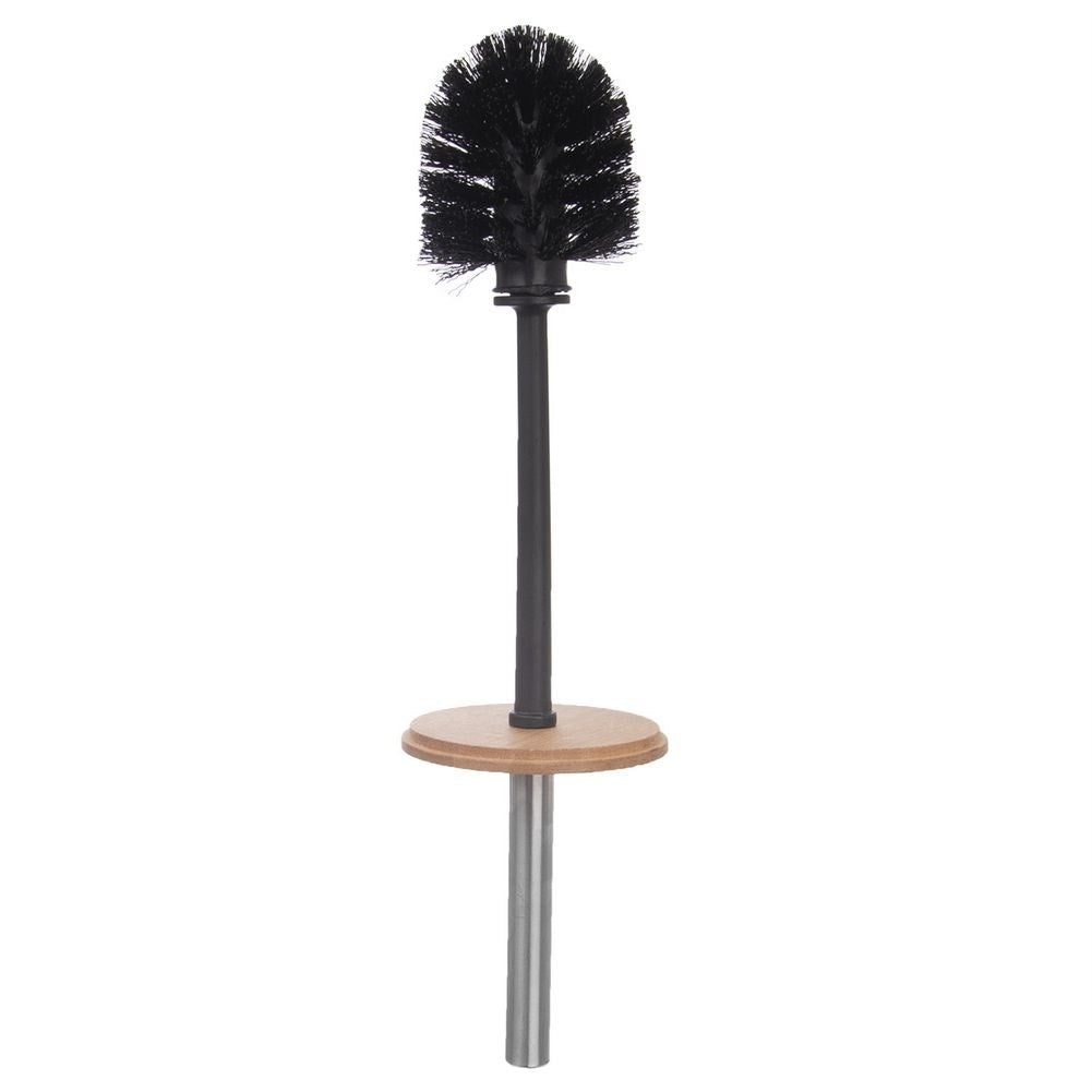 Effective Toilet Brush in Bamboo, White Plastic & Stainless Steel