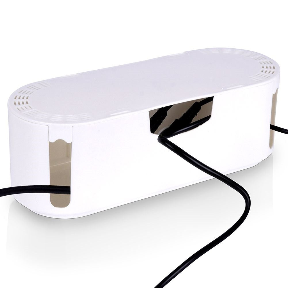 Effective cable holder in white plastic for tangle-free storage