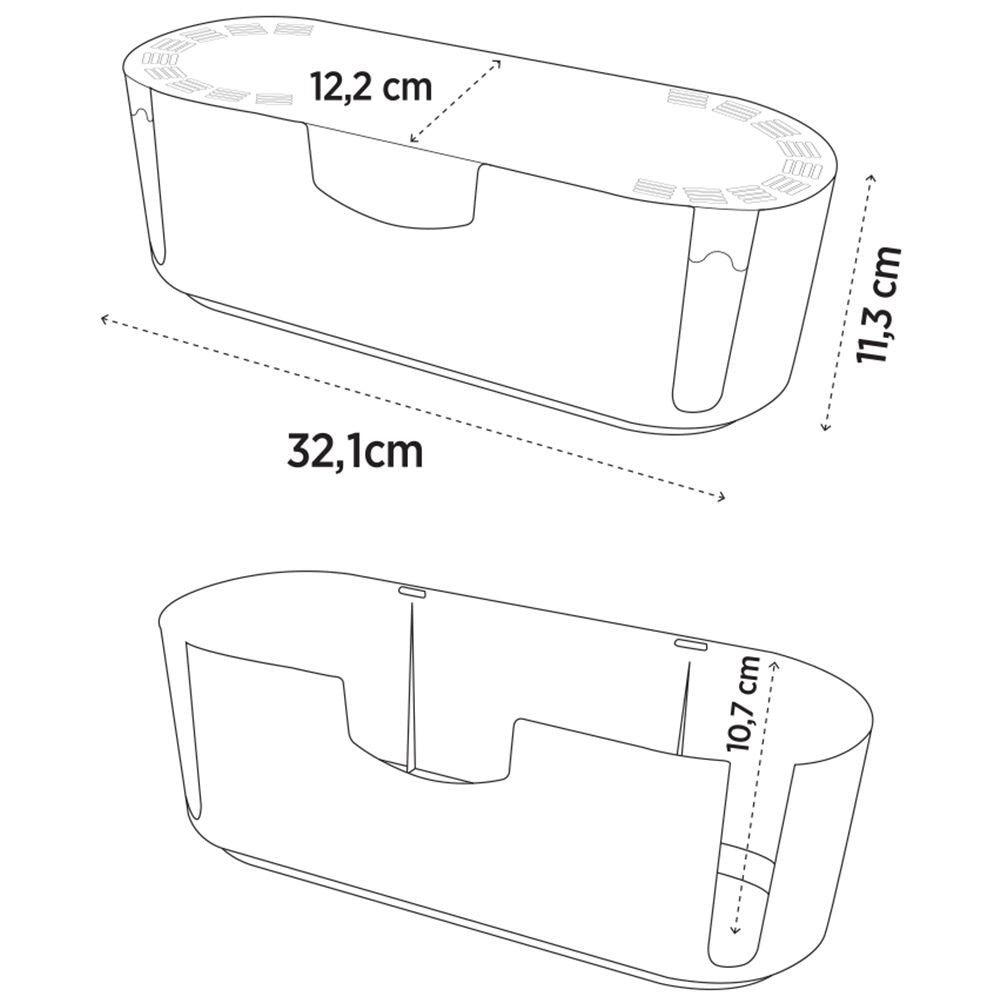 Effective cable holder in white plastic for tangle-free storage